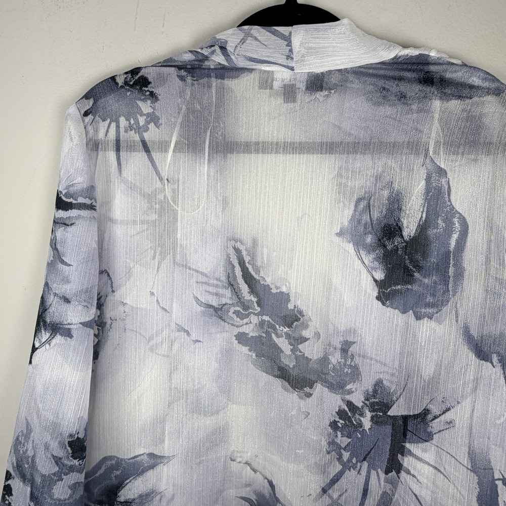 R&M Richards‎ Size 14 Open Front Cardigan Sheer Sleeves Evening Women Floral - Picture 8 of 11